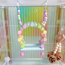Parrot Swing Bird Cage Accessories Double-Layer Climbing Frame Hanging Rings Bird Supplies Resting Station Pole Climbing For Play - View 1