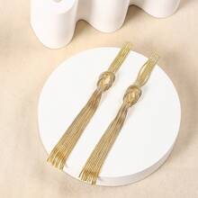 Long Tassel Luxury Exaggerated Earrings High-End Elegant Knotted Stud Earrings New Style - Gold - View 7