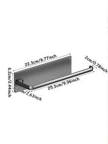1pc Magnetic Paper Towel Holder, Wall-Mounted Paper Towel Rack, Cling Film Rack, Fridge Side Storage Rack, Towel Bar, No Drill Wall-Mounted Towel Rack For Kitchen, Bathroom, RV - Holds Rolls,Sleek Style, Durable Material - Multicolor - View 3