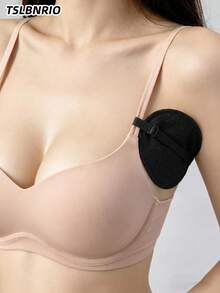 2pcs Washable Reusable Underarm Pads With Adjustable Straps, Adhesive-Free Sweatproof Armpit Protectors For Bra, Breathable Absorbent Shield Liners, Discreet Comfortable Daily Wear - A - View 1