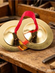 Professional Gong Cymbal Percussion Instrument, Hand Gong For Baby's First Birthday, Copper-Plated Percussion Accessory, Rhythm Instrument, Small Copper Bell, Suitable For Party, Stage Performance, Dance Hall Entertainment - Multicolor - View 5
