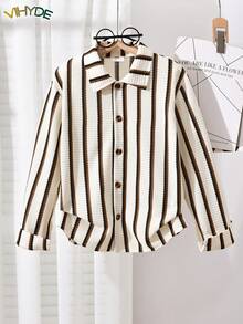 Vihyde Tween Boys Casual Striped Waffle Knit Long Sleeve Shirt Inner Layer Outerwear All Season Wear Fall Outfits - Multicolor - View 5