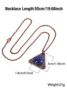1pc Natural Stone Triangle Necklace For Men Healing Tiger Eye Obsidian Crystal Pendant Vintage Necklaces Energy Jewelry H905 - Necklace - View 7