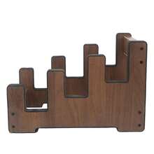 Multi Guitar Stand Wooden Rack Holds 3 Electric Bass Guitars For Stage Studio - Brown - View 4