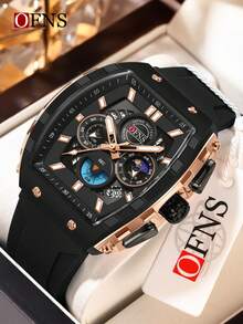 SANDA. OFNS 1203 Luxury Men's Quartz Watch Multifunctional Timing Watch Three Eye Six Pin Quartz Watch Calendar Business Men's Watch - One Size Fits All - View 15