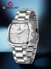 GUSALAI Men's Fashion Square Quartz Watch, Unisex, Multiple Colors Available, Suitable For Daily Wear, Valentine's Day Gift, Birthday Gift Choice - one-size - View 11