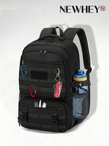 NEWHEY Mochila para portátil de 17.3 pulgadas, bolsa de almuerzo impermeable, mochila de gran capacidad para trabajo, viajes, negocios y estudiantes - Negro - Ver 10