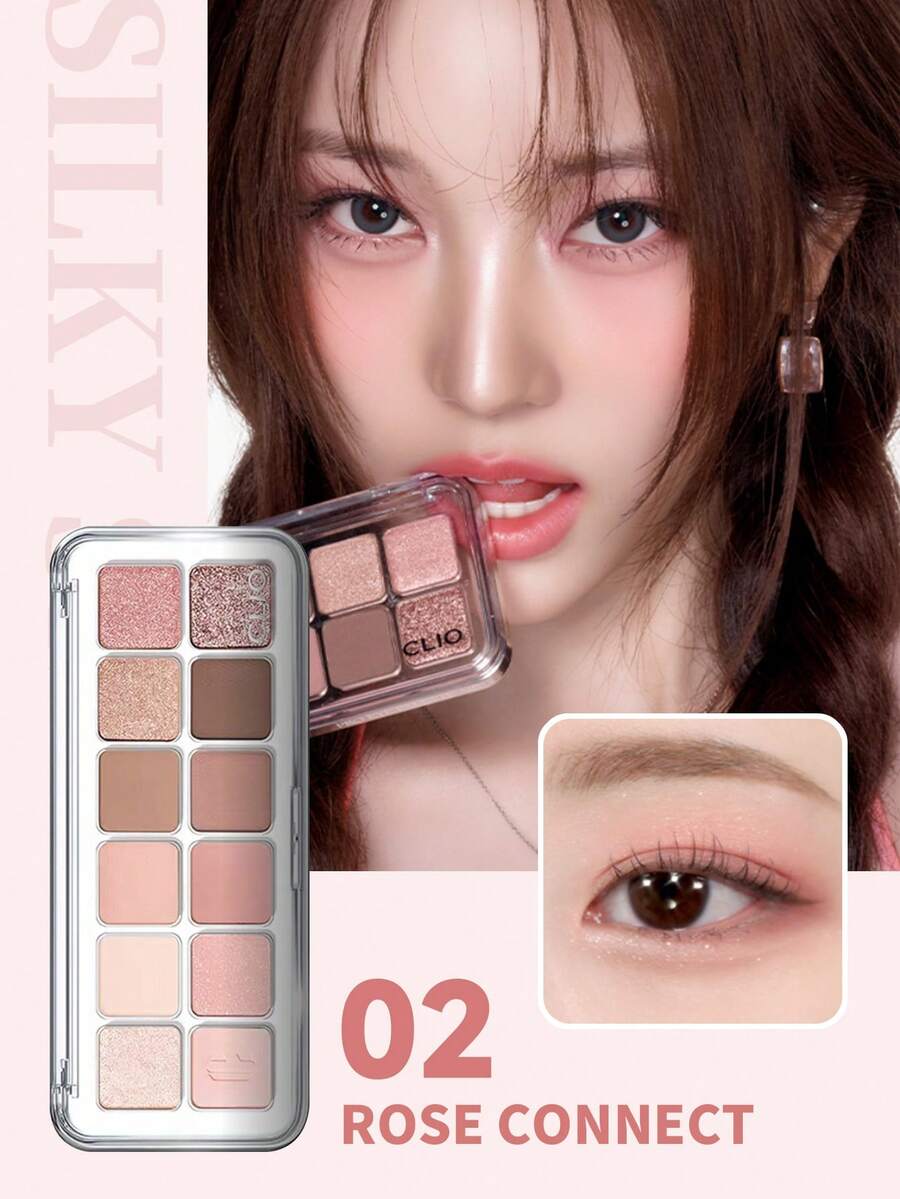 CLIO Pro Air 眼影盤 #02 Rose Encounter 1 盤 7.2g，柔和玫瑰粉棕色啞光珠光閃粉全能眼影盤，輕盈不易掉粉持久，適合所有膚色日常約會妝容 - 02 玫瑰邂逅 - 查看 1