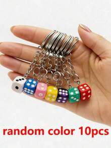 1/5/10pcs Vibrant Resin Dice Keychain, Cute Bag & Phone Charm, Practical Party Favor, Exquisite Holiday Gift For Friends And Family - Upgraded Version - View 8