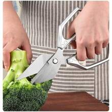 Kitchen Scissors, Multifunctional Stainless Steel Heavy Duty Shears For Cutting Chicken, Fish, Vegetables, Chicken Bones, BBQ Food, Large Head Scissors - Kitchen Shears - View 3