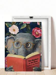 1pc Framed/Unframed Quirky Elephant Reading Book Wall Art Print Embrace The Obvious Fun Animal Posters Lover Gift, Humorous Wall Decor, Humorous Pigeon Reading 'The Art Of Pooping On People' Pink Literary Wall Art Print Funny Bathroom Decor - Animal - View 18