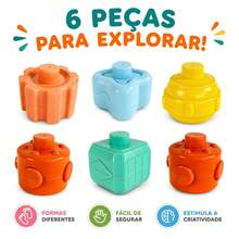 Sensory Educational Cube Kit For Babies Geometric Shapes Castela - Multicolor - Ver 4