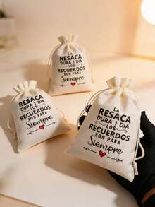 1pc/5pcs Beige Drawstring Bags, Suitable For Parties - Perfect For Hangover Recovery Supplies And Post-Party Gift Bags, Reusable And Durable, Fun Printed Burlap Drawstring Bags, Bachelorette Party Hangover Theme Party Favor Bags, Wedding Party Candy Gift Packaging Small Fabric Bags, Gift Wrapping Party Favors - Multicolor - View 2