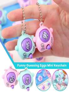 Mini "Rock Paper Scissors" Game Keychain, Game Keychain, Creative Accessory, Keychain With Automatic Pattern Change - Suitable As Party Favors, Small Gift Bag Fillers, Also Perfect For Back To School, Halloween, Birthday Party Favors. (Mixed Colors) - View 6