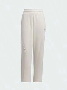 Adidas Small Size Women's Autumn/Winter Sports Pants, Fleece Lined Straight Leg Cropped Pants JJ3570 - Alumina Brown - View 1