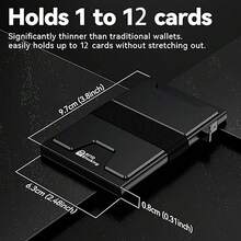 Men's Slim RFID Blocking Smart Pop Up Wallet, Minimalist Credit Card Holder, Novelty Money Clip, With Durable Expandable Backplate, Pocket Purse - Multicolor - View 3