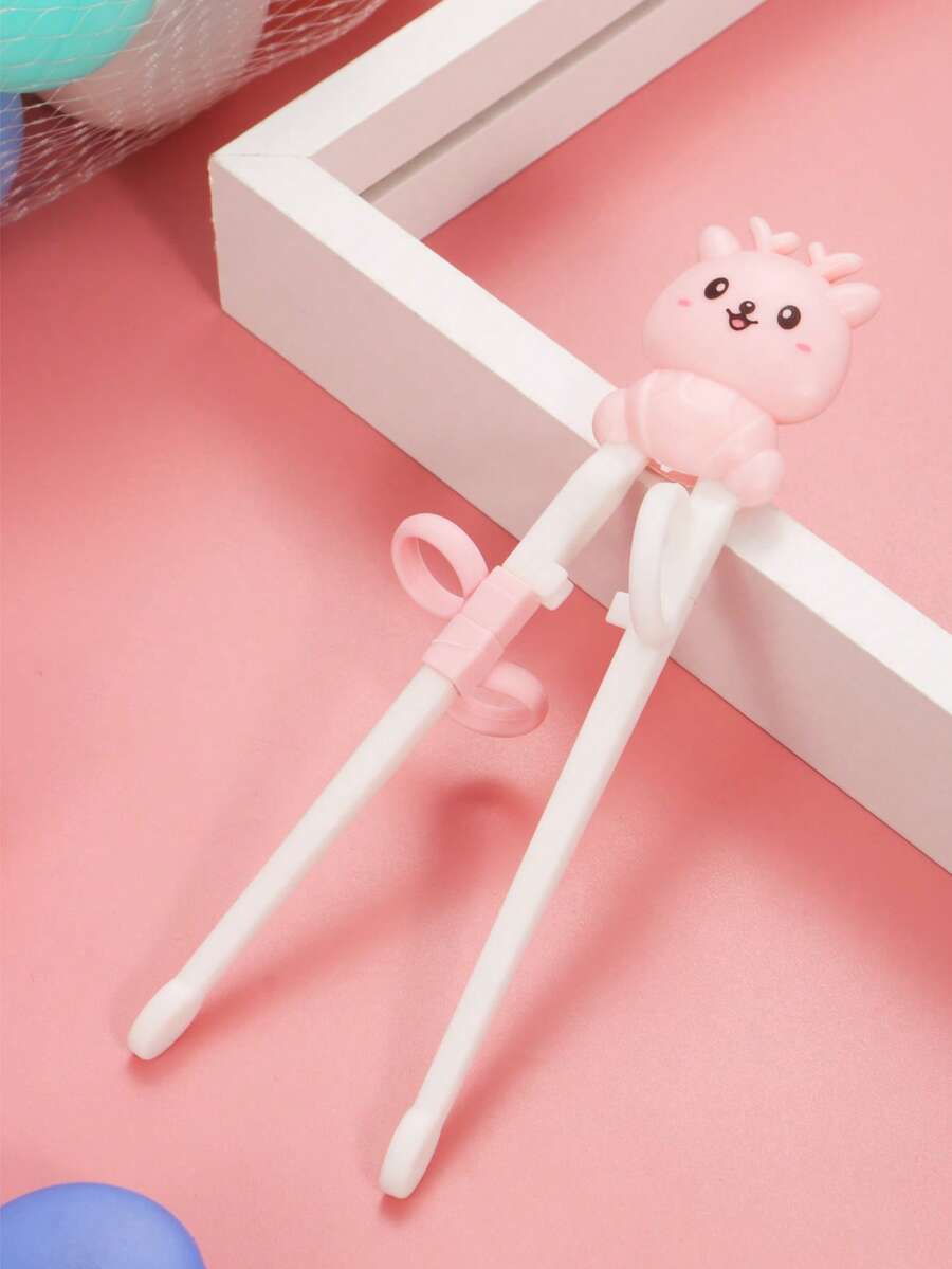 1pc Creative Plum Blossom Deer Chopsticks, Suitable For Picking Up Food, Dining, Gathering, Public Chopsticks - Pink - View 1