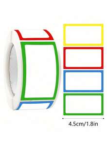 250pcs/Roll Colorful Blank Sticker Labels, Handwritten Markers Roll-Up Sorting Labels, PVC Waterproof Large Size Bottle & Spice Jar Labels,School Supplies,Back To School - Multicolor - View 9
