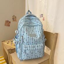 LECEY Mochila de gran capacidad estilo universitario para estudiantes de secundaria, bachillerato y universidad - Azul - Ver 3