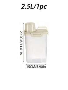 1pc/2pcs Leak-Proof Airtight Storage Canisters - Pest-Proof Portable Square Containers For Rice, Grains, Nuts And Flour | Kitchen Essential Storage, Suitable For Kitchen, Summer Beach Party, Food, Camping, Organization, Room Decor, Kitchen Supplies, Food Storage Containers - Off White - View 13