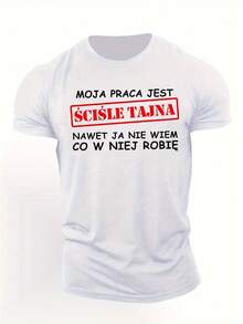 Fun Polish Languages Men's Short Sleeve T-Shirt Summer T-Shirt Top - 白色 - 查看 1