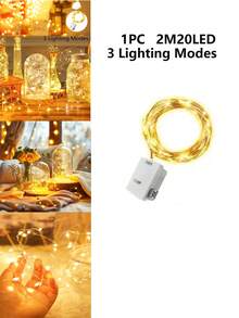 10/5/1Pack 2M20LED 3-Lighting Modes Home Decor Copper Wire String Light,Including Batteries,Lights For Flower Bouquet Decor,Indoor Bedroom Decor LED Fairy String Light,Wedding Birthday Party Decor String Light,Outdoor Garden Yard Decor Lights - Yellow - View 13