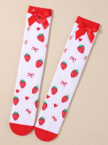 1 Pair Cute 3D Plush Capybara Print Over-The-Knee Socks, Pink Cartoon Animal High Socks, Girls Fun Socks, Children's Holiday Essential - Multicolor - View 8