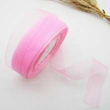 50 Yards Transparent Organza Snowflake Ribbon, 2.5cm Wide, DIY Gift Wrapping, Hair Accessories And Handmade Ribbon, Christmas, Valentine's Day - A - View 16