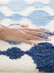 1 pieza Alfombra de baño, tacto suave y cómodo con efecto aterciopelado, diseño de bloques de color geométrico, respaldo antideslizante de TPR, apta para cocina, exterior, interior, pasillo, dormitorio, sala de estar, junto a la cama, lavable a máquina y fácil de limpiar, alfombra decorativa para baño - Multicolor - Ver 8