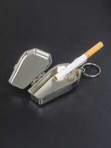 Portable Metal / Creative Coffin-Shaped Ashtray Keychain / Mini Compact Ashtray - Silver - View 1