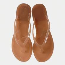 Chanclas de PVC Transparente Color Rosa Pastel, Sandalias Planas Impermeables para Mujer, Ideal para Baño, Hogar, Playa y Piscina en Verano - negro - Ver 10