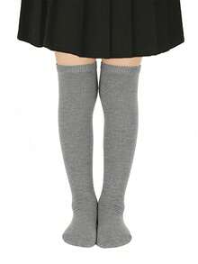 1 Pair Children's Over-The-Knee Socks, Girls' Solid Color Tall Socks, Suitable For Party, Holiday, Dance Performance, Everyday Wear For 7-14 Years Old - Multicolor - View 14