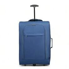 Bagaglio a mano piccolo, bagaglio leggero, valigia trolley morbida con due ruote, valigia da cabina per uomo e donna, adatta per viaggi di lavoro e vacanze - Blu - Visualizzare 12