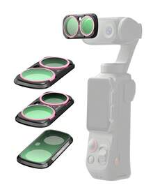 TELESIN CPL VND 黑色柔光霧化效果 1/4 ND4 ND16 ND64 磁吸鏡頭濾鏡套組，適用 Insta 360 Luna Ultra，99% 透光率濾鏡框組，適合 Vlog、旅行、戶外影片拍攝 - 查看 1
