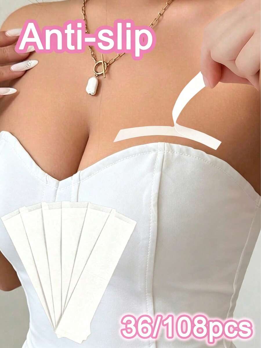 108/36pcs Double-Sided Fashion Tape, Women's Transparent Double-Sided Tape, Invisible Breast Lift Tape, Strong Clothing Adhesive, Anti-Slip Clothing Accessory, Fixing Sticker, Prevent Exposure, Skin Protection/Body Care Tool/Holiday Essential/Camping/Travel Essential/Wedding/Christmas Gift/Halloween Gift - Multicolor - View 1