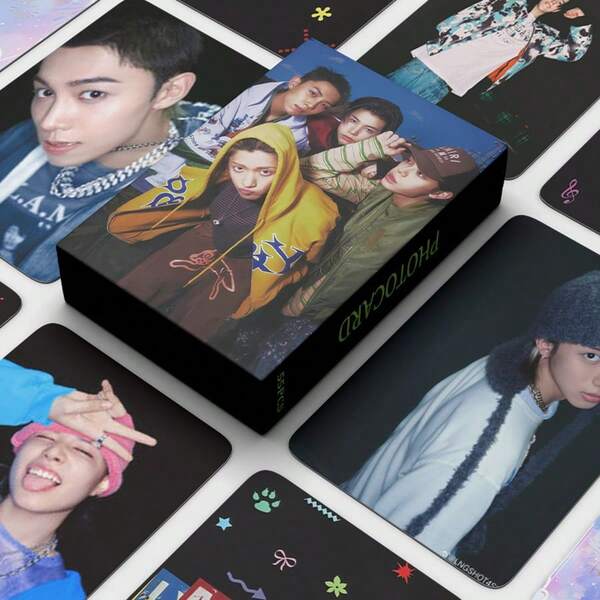 55pcs LNGSHOT Boy Band Album Cards K-POP Star Merchandise Collection LOMO Cards, Celebrity Holographic Cards, Party Supplies, Celebrity Card Collection, Halloween And Christmas Gifts, Boxed High-Definition Celebrity Photo Cards, Collectibles, Small Gifts, Katseye Light Stick, Straykid, Photocard, K Pop, Katseye Photo Card