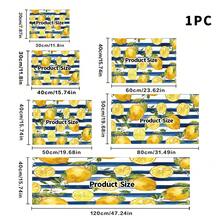 1 pieza Alfombrilla de secado de platos, Alfombrilla para cafetera, Patrón de limón acuarela con rayas azules y blancas, Altamente absorbente, Adecuada para mesa de comedor, cafetería y otras escenas, Regalo para el hogar, Encimera, Decoración de mesa de comedor - XYLSD-580 - Ver 13