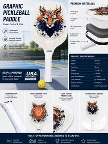 Set Raket Pickleball Intensitas Tinggi Profesional HITS: 2 Raket + 4 Bola + 2 Ikat Kepala + 1 Tas Bola - Putih - View 5