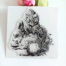 Transparent Silicone Stamps, DIY Scrapbooking Decoration, Collage Photo Album Greeting Card Making, Vintage Floral Forest Aesthetic Animal Patterns - Abstract - View 9