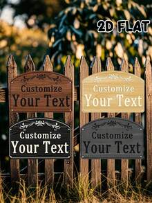 2D Flat - Customizable 1 Personalized Text Metal Sign, Create Your Own Metal Sign With House Number - 28.98 Cm X 18.82 Cm, Perfect For Various Color Decorations, Suitable For Yard, Porch, Garden, Patio - Multicolor - View 1
