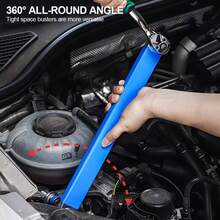 5pcs 2-In-1 Multi-Function Ratchet Offset Extension Wrench Set With 1/2", 1/4" And 3/8" Square Drive Adapters, 180 Degree Rotation, High Torque, Anti-Slip Handle, Durable Metal Material, Suitable For Narrow Spaces, Small Universal Extension Wrench, Automotive Repair Hand Tools (No Letter Version) - A - View 5