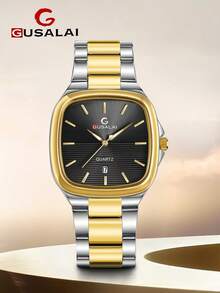GUSALAI Men's Fashion Square Quartz Watch, Unisex, Multiple Colors Available, Suitable For Daily Wear, Valentine's Day Gift, Birthday Gift Choice - one-size - View 12
