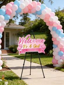 1 pieza Cartel creativo para revelación de género para baby shower, accesorio para revelación de género del embarazo, decoración de pared de tablero de espuma duradero para nuevos padres, decoración de fondo para fiesta de revelación de género niño o niña, póster de anuncio de embarazo, adecuado para suministros de baby shower y accesorios de fotomatón, tablero de anuncio de embarazo para fiesta de revelación de género - Multicolor - Ver 5