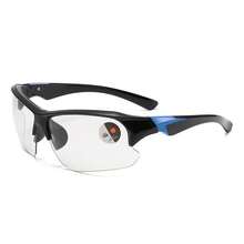 1PC Men's Outdoor Sports Photochromic Half-Frame Cycling Glasses, 2-In-1 White To Gray - Multicolor - View 9
