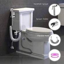 Handheld Bidet Sprayer With Hose, Stainless Steel Toilet Sprayer, Handheld Bidet Sprayer With Hose For Feminine Hygiene And Shower Head, Wall-Mounted Or Toilet-Attached - Silver - View 13