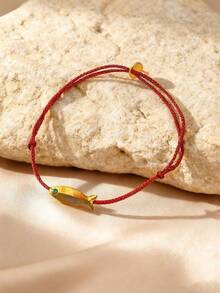 Beach-Style Lucky Carp Ankle Chain, Simple And Versatile, Hand-Woven In Red, Small Fish-Shaped Ankle Cord - Fish Anklet - View 4