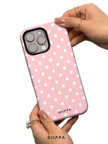GIIPPA 1 pieza Funda de teléfono con diseño de patrón de lunares blancos sobre fondo rosa, compatible con Phone 17 Pro Max, Phone 16 Pro Max, 15 Pro Max, 14 Pro Max, funda de teléfono de moda de alta gama estilo coreano divertido, compatible con 11/12/13/14/15/16 Pro Max Plus, diseño elegante adecuado para hombres y mujeres, ¡regalo perfecto para novia en Navidad, Día de San Valentín, Pascua, temporada de bodas y cumpleaños! - Multicolor - Ver 4