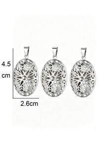 3pcs Fashion Stainless Steel 18K Gold Plated Heart Oval Portrait Relief Locket Pendant, Locket Photo Box With Flip Cover, DIY Unique Ideal Gift For Friends Birthday, Family, Mom/Grandma/Wife Anniversary Gift, Autumn Fashion, Casual, Vintage, Personalized, Daily Wear, Party, Mother's Day, Valentine's Day, Graduation, Wedding - Multicolor - View 4