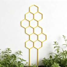 1pc Hexagonal Plant Stand, Practical Gardening Tool, Made Of Multiple Interconnected Hexagonal Hollow Design, Vertical Rectangular Shape, Easy To Insert Into Soil, Stable Support, Suitable For Most Potted Plants, Vines Can Climb Through Hexagonal Holes - Multiple Styles - View 8
