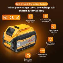 True 12000mAh Replacement For 20V/60V Max Battery, High Capacity Lithium Batteries Compatible With DCB606 DCB609 DCB612 DCB200 DCB206 DCB207 Series Cordless Power Tools - Multicolor - View 4